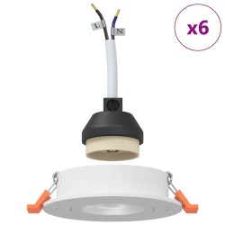 Projecteurs Encastrés 6 pcs Rond GU10 Blanc Ø91 mm 
