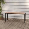 Banc de jardin 110 cm acier et WPC marron et noir 