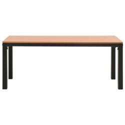 Banc de jardin 110 cm acier et WPC marron et noir 