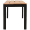 Banc de jardin 110 cm acier et WPC marron et noir 