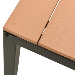 Banc de jardin 110 cm acier et WPC marron et noir 