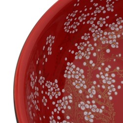 Vasque à poser noir et rouge rond Φ41x14 cm céramique 