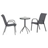 Ensemble Bistro de Jardin 3 Pièces Anthracite Textilène et Acier 
