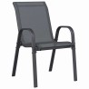 Ensemble Bistro de Jardin 3 Pièces Anthracite Textilène et Acier 