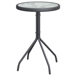 Ensemble Bistro de Jardin 3 Pièces Anthracite Textilène et Acier 