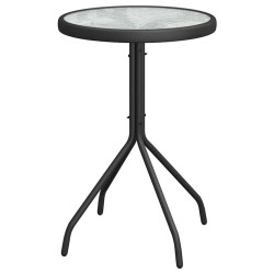 Ensemble Bistro de jardin 3 pièces Noir Textilène et Acier 