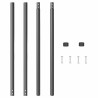 Poteaux de clôture 2 pcs Gris 200 cm Acier peint par poudre 