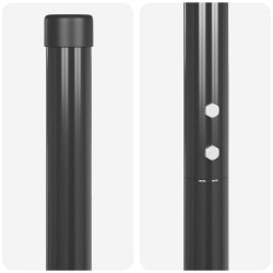 Poteaux de clôture 2 pcs Gris 200 cm Acier peint par poudre 