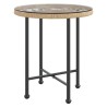 Table de salle à manger Ø50 cm Verre trempé et acier 