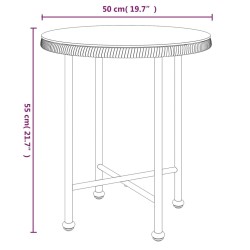 Table de salle à manger Ø50 cm Verre trempé et acier 