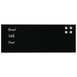 Tableau noir magnétique mural Noir 80x30 cm Verre trempé 