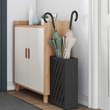 Support d'ombrelle noir - 28x12x41 cm en acier 