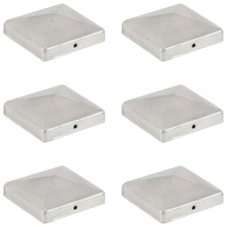 Bouchons de poteau de clôture 6 pcs Métal galvanisé 101x101 mm 