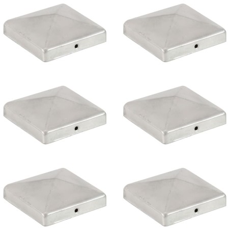 Bouchons de poteau de clôture 6 pcs Métal galvanisé 101x101 mm 