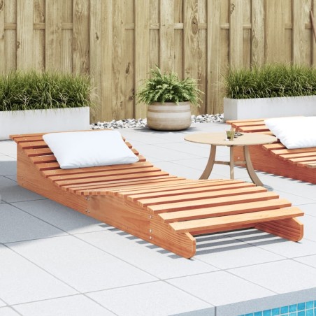 Chaise longue cire marron 205x60x31,5 cm bois massif de pin 