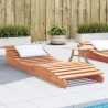 Chaise longue cire marron 205x60x31,5 cm bois massif de pin 
