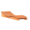 Chaise longue cire marron 205x60x31,5 cm bois massif de pin 