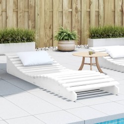 Chaise longue blanc 205x60x31,5 cm bois massif de pin 