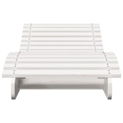 Chaise longue blanc 205x60x31,5 cm bois massif de pin 