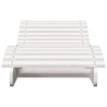 Chaise longue blanc 205x60x31,5 cm bois massif de pin 