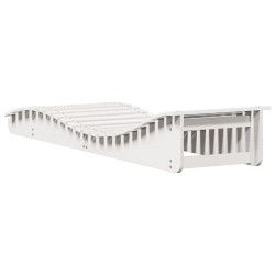 Chaise longue blanc 205x60x31,5 cm bois massif de pin 