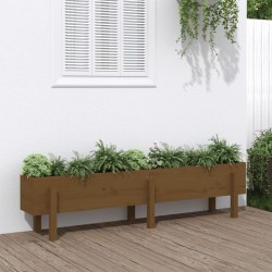 Lit surélevé de jardin marron miel 160x30x38 bois de pin massif 