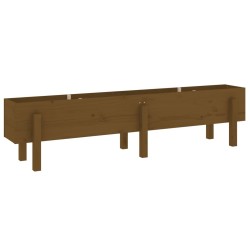 Lit surélevé de jardin marron miel 160x30x38 bois de pin massif 