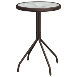 Ensemble Bistro de jardin 3 pièces Marron Textilène et Acier 