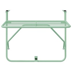 Table suspendue de balcon - Vert menthe, 60x40 cm, acier 