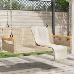 Balancelle beige 109x62x40 cm résine tressée 