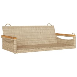 Balancelle beige 109x62x40 cm résine tressée 