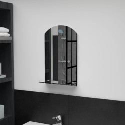 Miroir mural avec étagère 30x50 cm Verre trempé 