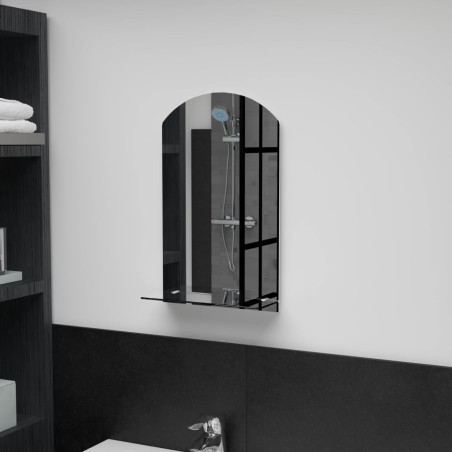 Miroir mural avec étagère 30x50 cm Verre trempé 