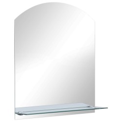 Miroir mural avec étagère 30x50 cm Verre trempé 