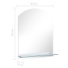 Miroir mural avec étagère 30x50 cm Verre trempé 