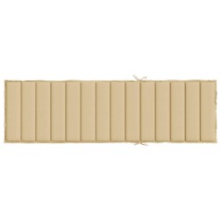 Coussin de chaise longue beige mélangé 200x50x4 cm tissu 