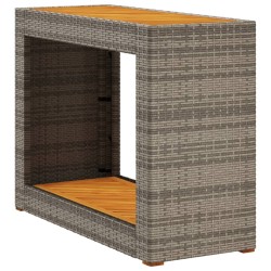 Table d'appoint de jardin dessus en bois gris 100x40x75 cm 