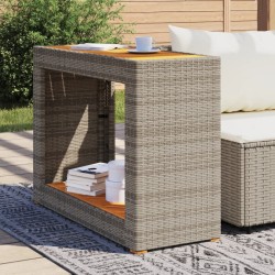 Table d'appoint de jardin dessus en bois gris 100x40x75 cm 