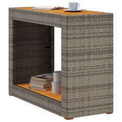 Table d'appoint de jardin dessus en bois gris 100x40x75 cm 