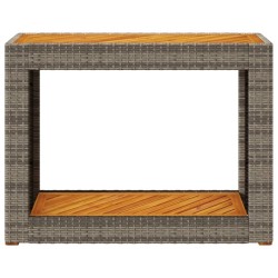 Table d'appoint de jardin dessus en bois gris 100x40x75 cm 