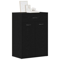 Cabinet à chaussures Noir Chêne 60x35x84 cm en bois d'ingénierie 
