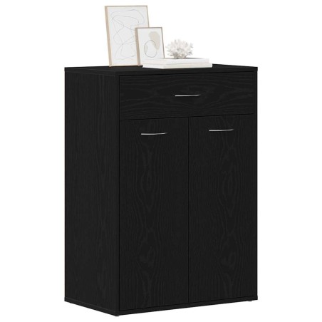 Cabinet à chaussures Noir Chêne 60x35x84 cm en bois d'ingénierie 