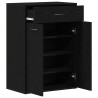 Cabinet à chaussures Noir Chêne 60x35x84 cm en bois d'ingénierie 