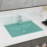 Lavabo avec trou de robinet Vert clair mat 60x46 cm Céramique 