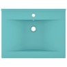 Lavabo avec trou de robinet Vert clair mat 60x46 cm Céramique 