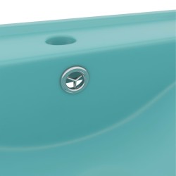 Lavabo avec trou de robinet Vert clair mat 60x46 cm Céramique 