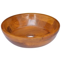Lavabo Bois de teck massif Φ40x10 cm 