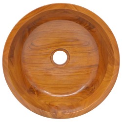 Lavabo Bois de teck massif Φ40x10 cm 