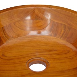 Lavabo Bois de teck massif Φ40x10 cm 