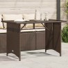 Table de jardin avec dessus en verre marron 110x68x70 cm rotin 